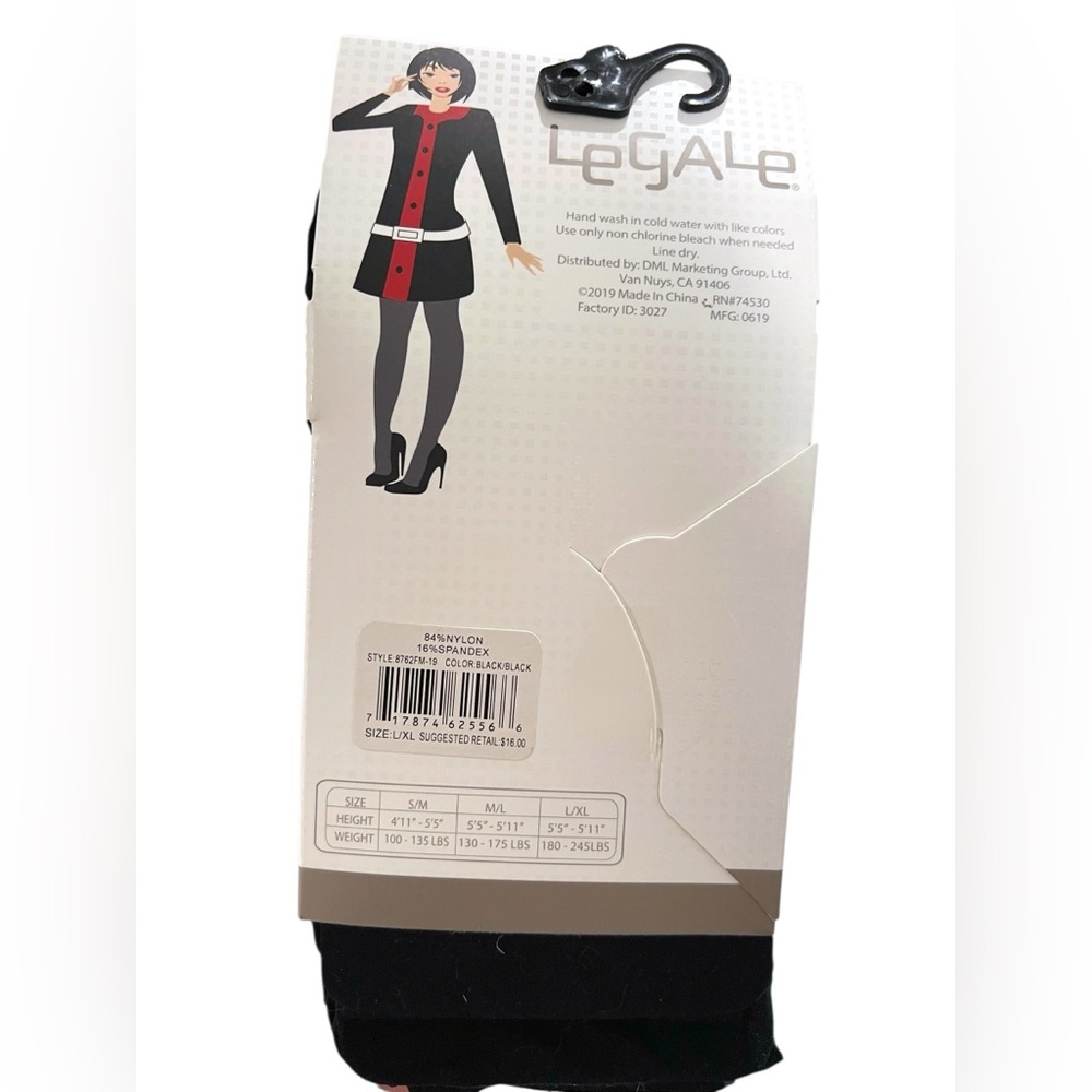 Legale Opaque Black Tights 2 Pack Size L/XL NWT - Picture 6 of 6